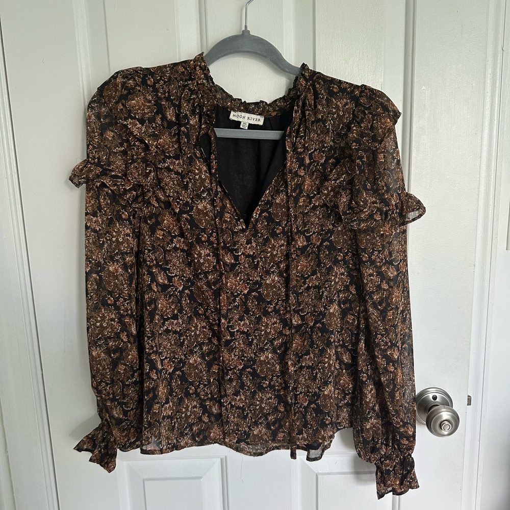 Moon River Long Sleeve Blouse XS